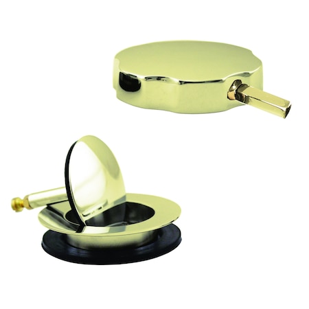 Rotating Overflow W/ Pin For Easier Operation And Mushroom Drain Strainer In Polished Brass